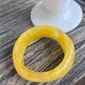 Yellow Marbled Bangle Bracelet